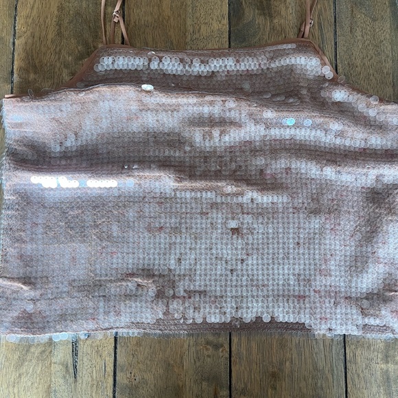 Madewell Sequin Rose Gold Woman’s Top - Picture 3 of 10